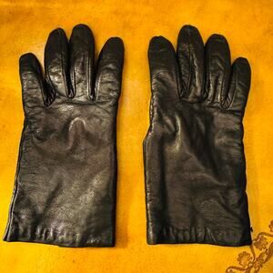 Vintage Womens Black Leather Made in Italy Butter Soft Cashmere Lined Sz Small